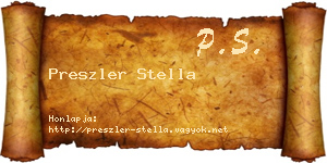 Preszler Stella névjegykártya